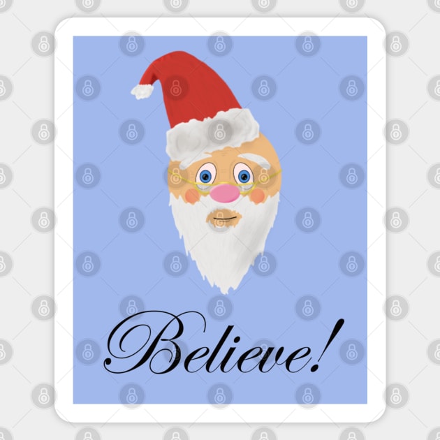 I Believe In Santa Claus Sticker by Lunar Scrolls Design